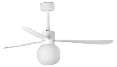 Produktbild von Energiespar Deckenventilator mit LED Beleuchtung und Fernbedienung Amelia III Weiß 132 cm