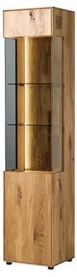 Produktbild von MASSIVMOEBEL24.DE Vitrine Wildeiche 45x38x200 natur geölt WIEN #231