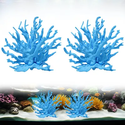 Productafbeelding van Set van 2 kunstmatige koralen voor aquariumdecoratie