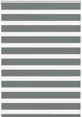 Image de Store zèbre gris foncé largeur du tissu 95,9 cm polyester