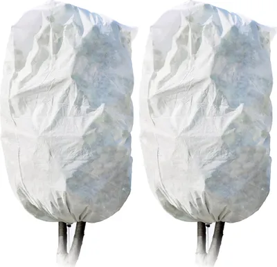 Productafbeelding van com-four® 2x beschermhoes voor planten met trekkoord - Vliesdoek voor een kas om planten te beschermen in de zomer en winter - Tuinbeschermdoek als bescherming tegen vorst en zon