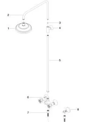 Produktbild von DORNBRACHT 26633360-39 Shower Pipe mit Brausebatterie