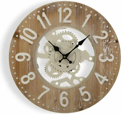Image de Horloge murale deversa 40 x 4,5 x 40 cm métal bois mdf