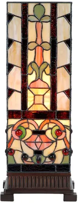 Produktbild von Clayre & Eef Tiffany Tischlampe 18x18x45 cm Beige Glas