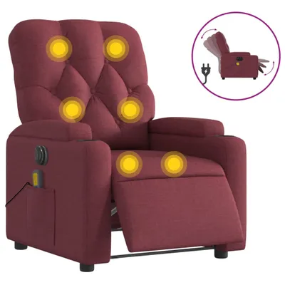Obrázok produktu pre vidaXL masážne kreslo Elektrické víno Červená látka