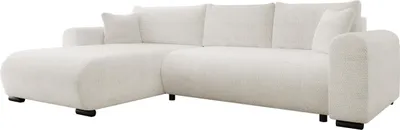 Produktbild von MIRJAN24 Ecksofa Merkos, Wohnzimmer L-Form mit Bettkasten und Schlaffunktion, Holzkonstruktion, Seite universal (Farbe: Flow 06)