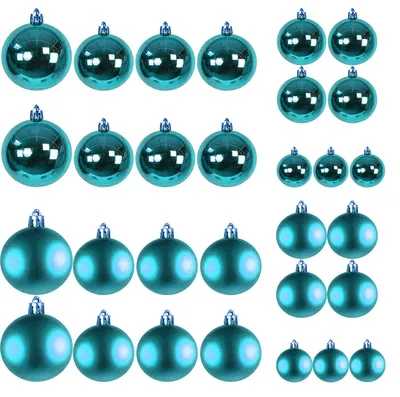 Image de 30 pcs. boules de Noël / boules de Noël pétrole Ø 4/5/6/7cm