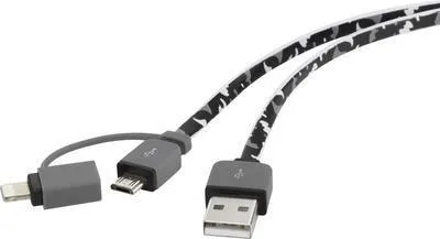 Obrázek produktu pro USB kabel USB 2.0 USB-A konektor USB-Micro-B Apple Lightning konektor 20.00