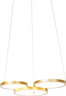 Produktbild von Hängelampe Gold inkl  LED 3 Stufen Dimmbar 3 Flammig Rondas