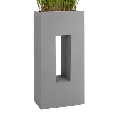 Produktbild von PFLANZWERK® Hochbeet Pflanzkübel VISTA 92cm GRAU Premium Blumenkübel Fiberglas Lotus-Effekt Fiberglas - Frostbeständig - Handgefertigt
