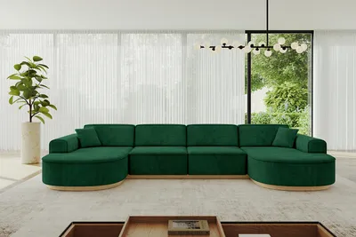 Produktbild von ALTDECOR Ecksofa in U-Form MARI-U2-v2 - 388x171x83 cm Grün - Corner Sofa Bett Eckcouch Couch L-Form Wohnlandschaft Cauchsofa