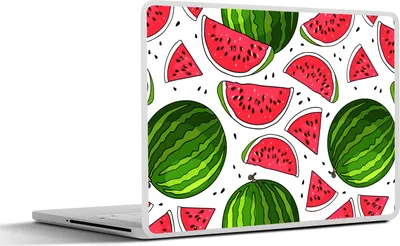 Produktbild von MuchoWow® Laptop Aufkleber Sticker Cover Muster - Wassermelone - Kern - Frucht 25x18 cm - Laptop-Deko
