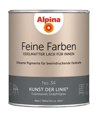 Produktbild von Alpina Feine Farben Lack Kunst der Linie expressives graphitgrau 750 ml