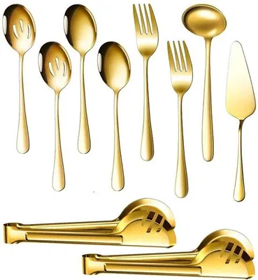 Produktbild von Famanu Servierbesteckset - 10-teilig - Edelstahl - ideal für Feiern
