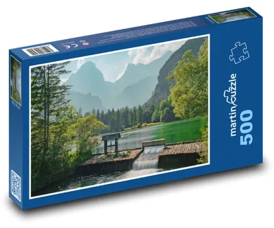 Produktbild von Puzzle 500 Bergteich in der Landschaft - martinpuzzle