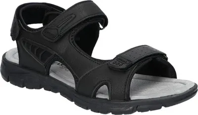 Produktbild von AMERICAN CLUB XD113 Solide Herrensandalen, Innensohle aus echtem Leder, Sandalen mit Klettverschluss, Schwarz 45