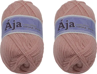 Zdjęcie produktu dla Zestaw 2 szt. - Przędza ÁJA - 50 g / 217 m - Różowa