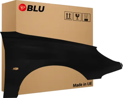 Image de BLU Aile Compatible avec Peugeot 206 EXY Droite Schwarz  Onix | 1998-2009 | Avant | Peint| Pr?t ? Monter | Acier