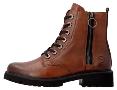 Image de Remonte : Bottines à lacets marron pour femmes, style décontracté