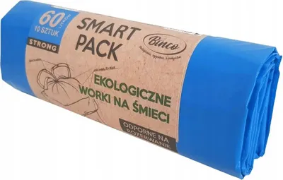 Image de Sacs poubelle écologiques et solides avec bande adhésive, 60 l