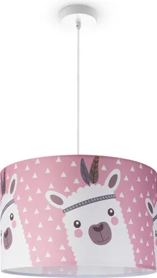 Produktbild von Kinderlampe Deckenlampe LED Pendelleuchte Kinderzimmer Lampe Lama-Motiv, E27 Leuchten Farbe / Größe Pink (Ø45.5cm)