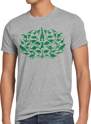 Produktbild von style3 Sheldon Dinos Herren T-Shirt, Größe:4XL, Farbe:Grau meliert