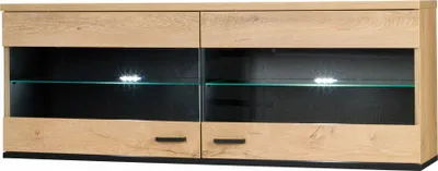 Produktbild von Furniture24 Hängevitrine John 09 Hängeschrank Wandschrank Wandvitrine Wohnzimmerschrank Schrank mit 2 Klappen