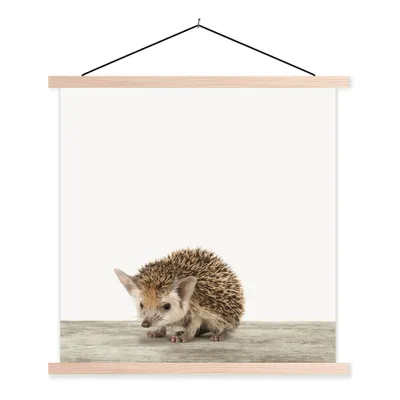 Produktbild von MuchoWow® Textilposter Igel - Tiere - Jungen - Mädchen 40x40 cm mit holzfarbenen Rahmen - Posterleiste