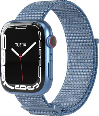 Produktbild von EAZY CASE Apple Watch Armband Nylon 44mm/45mm/49mm verstellbares Ersatzarmband, iWatch Serie, Sportarmband in Blau