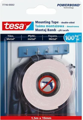 Productafbeelding van TESA POWERBOND, dubbelzijdige plakband, 1,5 meter x 19 mm, voor tegels