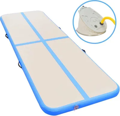 Produktbild von The Living Store Aufblasbare Gymnastikmatte mit Pumpe 800x100x10 cm PVC Blau