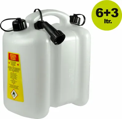 Produktbild von Tecomec Doppelkanister Kombikanister 6+3 Liter für Benzin und Öl Kraftstofftank