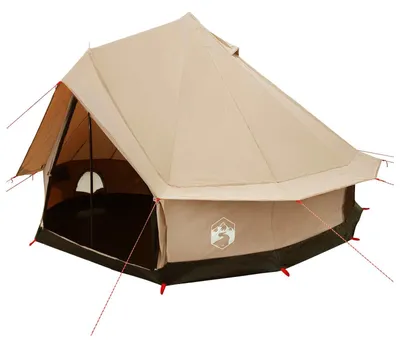 Image de Tente familiale vidaXL, couleur crème, 8 personnes, en polycoton