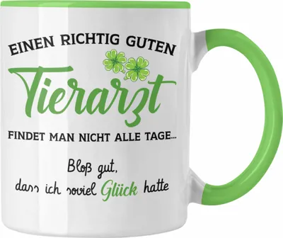 Produktbild von Trendation - Bester Tierarzt Geschenk Tasse Geschenkideen Veterinär Danke Dankeschön Weihnachten (Grün)