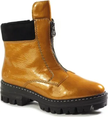 Produktbild von Rieker Damen Stiefeletten Blockabsatz Reißverschluss 76161, Größe:39 EU, Farbe:Gelb