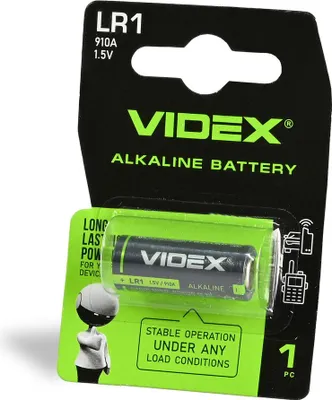 Obrázek produktu pro Alkalická baterie VIDEX LR1 1,5 V 800 mAh, 1 ks.
