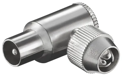 Immagine prodotto di goobay Koaxial Winkel Stecker Metall 9,5 mm mit Schraubbefestigung (Bulk)