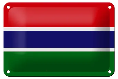 Produktbild von Blechschild Flagge Gambias 18x12cm Flag of the Gambia Dekoration
