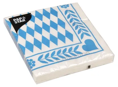 Zdjęcie produktu dla Papstar 12901, Niebieski, Biały, Papier, Wzór, 330 mm, 330 mm, 20 szt.