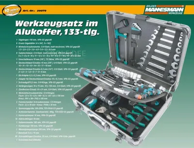 Image de Brüder Mannesmann Coffret à outils en aluminium 133 pcs.