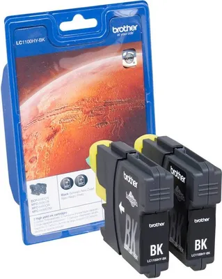 Produktbild von Brother LC1100HYBKBP2, Schwarz, Tinte auf Pigmentbasis, 2 Stück(e), 900 Seiten, Doppelpack