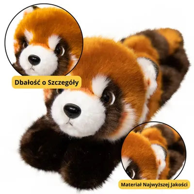 Immagine prodotto di Portachiavi peluche con mascotte panda rosso, anello moschettone 13 cm