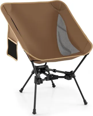Produktbild von KOMFOTTEU Campingstuhl, faltbar, mit Aufbewahrungstasche, Picknickstuhl, Belastung 150 kg, Rahmen aus Aluminiumlegierung, Outdoor-Sessel, für Grill, Angeln, Reisen, Braun
