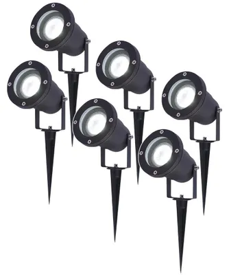 Image de HOFTRONIC - Spot à piquet LED extérieur 4W 345lm 6500K IP65 Noir 6 pièces