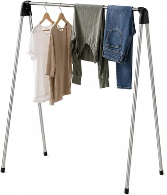 Image de Étagère à linge pliable - 122 x 123,5 x 49 cm - Argent