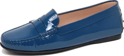 Produktbild von F3328 mocassino donna petrol blu TOD'S scarpe patent loafer shoe woman