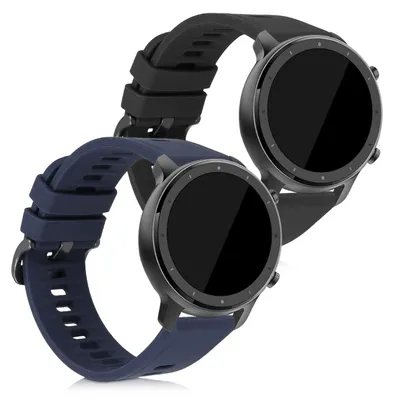 Produktbild von kwmobile 2x Uhrenarmband für Huami Amazfit GTR (47mm) / GTR 2 / GTR 2e / GTR3 / GTR 3 Pro Armband - Fitnesstracker Band Set aus TPU Silikon -