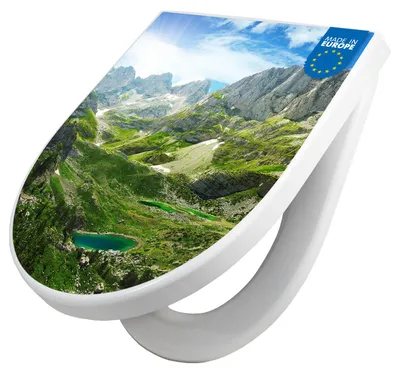 Produktbild von WC Sitz mit Absenkautomatik D Form Motiv Bergsee Alpen [TDW3 12754]