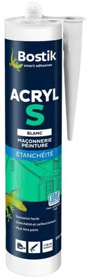 Image de Mastic acrylique d'étanchéité ACRYL S blanc cartouche 310ml - BOSTIK - 30613629