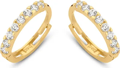 Produktbild von Filigrane Klappcreolen echt Gold 585 (14kt) mit Zirkonia